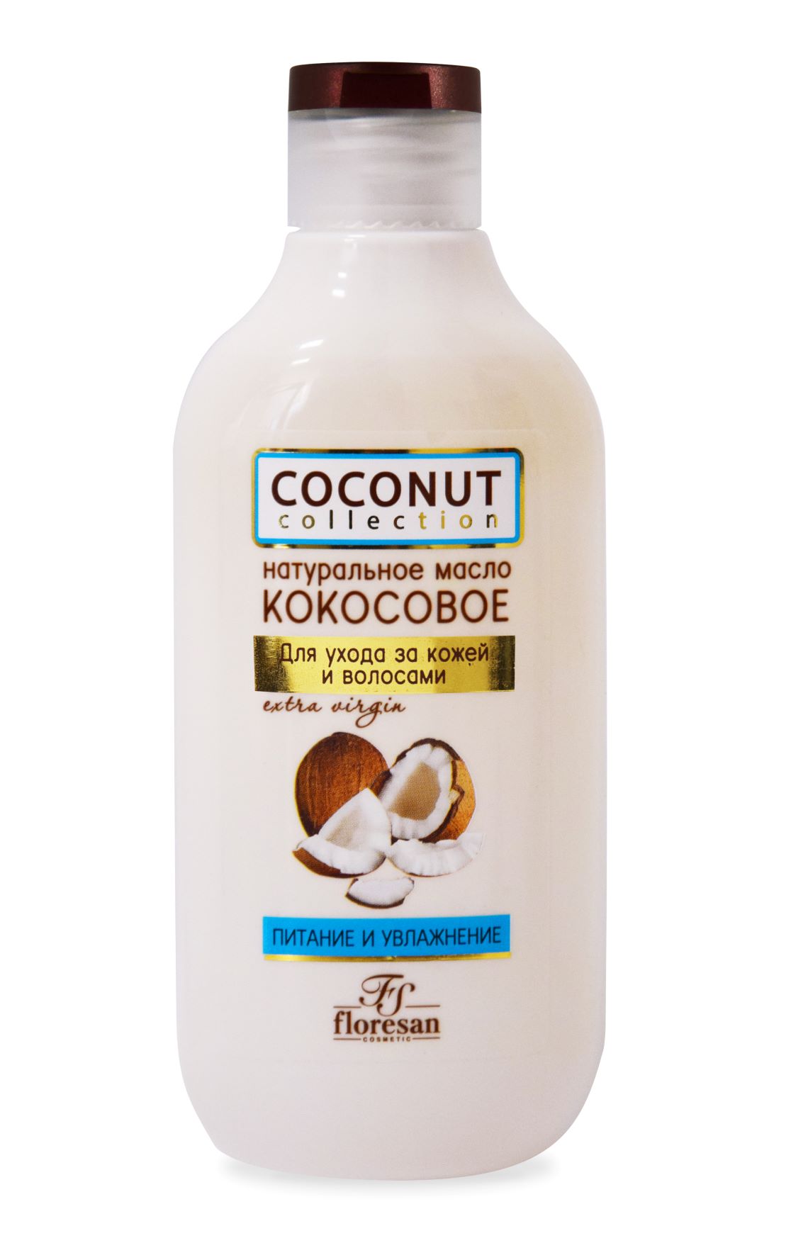 Натуральное кокосовое масло  для волос и тела,Флоресан, 300 мл